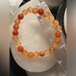 Carnelian 8mm Crystal Stone Bracelet 7” Handmade by Annabellesgemz